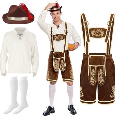 Spooktacular Creations Duitse Beierse Oktoberfest-kostuumset voor heren voor Halloween-verkleedfeest en bierfestival (X-Large) Spooktacular Creations Duitse Beierse Oktoberfest-kostuumset voor heren voor Halloween-verkleedfeest en bierfestival (X-Large)