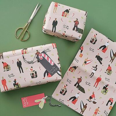 Ginger Ray 2 vellen papier en 4 cadeaulabels kerstman baby Ginger Ray 2 vellen papier en 4 cadeaulabels kerstman baby