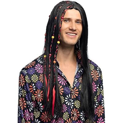 Boland 86368 Flower Power pruik voor volwassenen, synthetisch haar voor carnaval, themafeest of JGA Boland 86368 Flower Power pruik voor volwassenen, synthetisch haar voor carnaval, themafeest of JGA