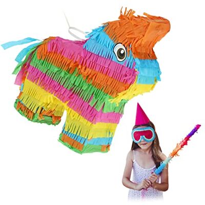 Relaxdays 10042839 Piñata ezel lama verjaardag om op te hangen, voor meisjes en jongens, HBT 27,5 x 25 x 7 cm, regenboog, kinderen, meerkleurig Relaxdays 10042839 Piñata ezel lama verjaardag om op te hangen, voor meisjes en jongens, HBT 27,5 x 25 x 7 cm, regenboog, kinderen, meerkleurig