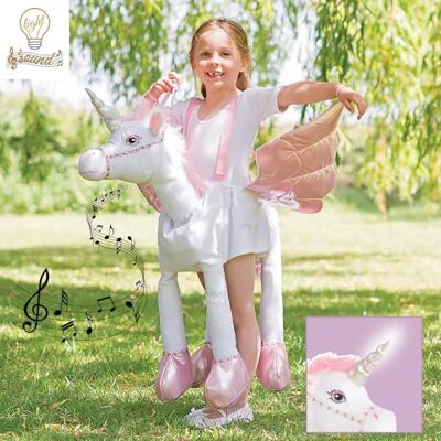 amscan Unicorn kostuum ruiter, RUNI-LS, wit/roze, kind 3 jaar amscan Unicorn kostuum ruiter, RUNI-LS, wit/roze, kind 3 jaar