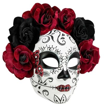 W WIDMANN MILANO Party Fashion 08462 Los Muertos Dia masker met rozen, accessoires voor de dag van de doden, Halloween W WIDMANN MILANO Party Fashion 08462 Los Muertos Dia masker met rozen, accessoires voor de dag van de doden, Halloween