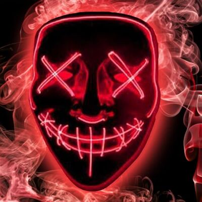 Jonami Halloween-masker, griezelig en helder led-masker, volledig masker, verlicht in het donker, voor festival, party, carnaval, kostuum, rood Jonami Halloween-masker, griezelig en helder led-masker, volledig masker, verlicht in het donker, voor festival, party, carnaval, kostuum, rood