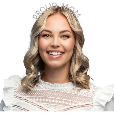 Boland 90633 Proud Mom tiara voor babyshower, carnaval en themafeest, geboortecadeau Boland 90633 Proud Mom tiara voor babyshower, carnaval en themafeest, geboortecadeau