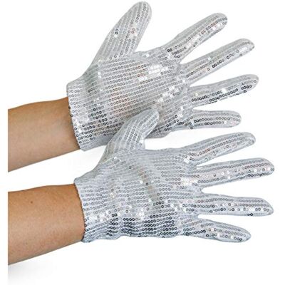Folat Zilveren glitter handschoenen voor volwassenen Folat Zilveren glitter handschoenen voor volwassenen