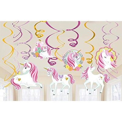 amscan 671929 Magische eenhoorn om op te hangen voor verjaardagsfeest 12 stuks amscan 671929 Magische eenhoorn om op te hangen voor verjaardagsfeest 12 stuks
