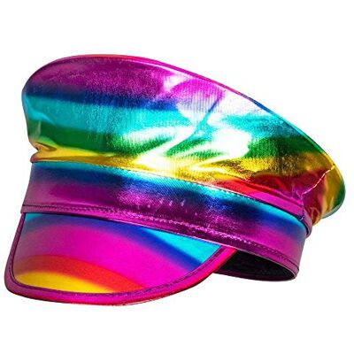 Boland 44737 kapiteinsmuts Rainbow holografisch regenboog, Parade, Christopher Street Day, Bath Taste Party, themafeest, carnaval Boland 44737 kapiteinsmuts Rainbow holografisch regenboog, Parade, Christopher Street Day, Bath Taste Party, themafeest, carnaval