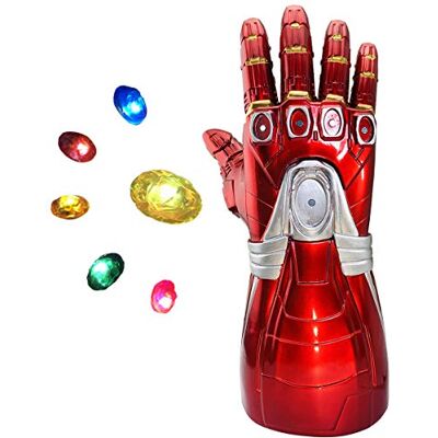 LIUQI Iron Man Infinity handschoen Iron Man LED handschoen met afneembare magneet Infinity Stones 3 flitsmodi Halloween cosplay handschoen LIUQI Iron Man Infinity handschoen Iron Man LED handschoen met afneembare magneet Infinity Stones 3 flitsmodi Halloween cosplay handschoen