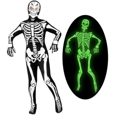 Spooktacular Creations Lichtgevend skeletkostuum voor jongens, Halloween-kostuum voor kinderen, skeletpak Spooktacular Creations Lichtgevend skeletkostuum voor jongens, Halloween-kostuum voor kinderen, skeletpak