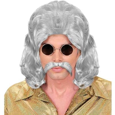 W WIDMANN MILANO Party Fashion Pruik met baard, jaren '70, disco, carnaval, themafeest, carnaval W WIDMANN MILANO Party Fashion Pruik met baard, jaren '70, disco, carnaval, themafeest, carnaval