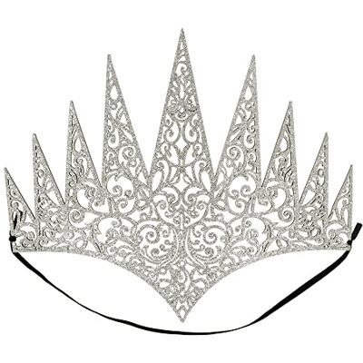 Boland 44087 Koninginnenkroon met elastiek, diadeem, accessoires, ijsprinses, themafeest, carnaval, zilver, één maat Boland 44087 Koninginnenkroon met elastiek, diadeem, accessoires, ijsprinses, themafeest, carnaval, zilver, één maat