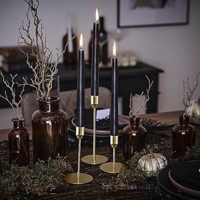 Ginger Ray 3 stuks Halloween kandelaars van goudkleurig metaal voor tafeldecoratie Ginger Ray 3 stuks Halloween kandelaars van goudkleurig metaal voor tafeldecoratie