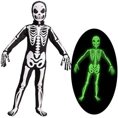 Spooktacular Creations Griezelig skeletkostuum voor jongens, Halloween skeletkostuum, botpak voor peuters, Halloween-kostuum voor kinderen, 3T (3-4 jaar) Spooktacular Creations Griezelig skeletkostuum voor jongens, Halloween skeletkostuum, botpak voor peuters, Halloween-kostuum voor kinderen, 3T (3-4 jaar)