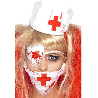 Smiffys Bloedige Verpleegsterset met masker, hoofdband, oogbescherming, bloed effect Smiffys Bloedige Verpleegsterset met masker, hoofdband, oogbescherming, bloed effect