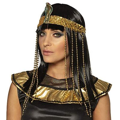 Boland 85057 Egyptische koningin pruik met hoofdband, synthetisch haar, lang haar, kapsel, kroon, cleoptra, Egypte, kostuumaccessoires, carnaval, themafeest Boland 85057 Egyptische koningin pruik met hoofdband, synthetisch haar, lang haar, kapsel, kroon, cleoptra, Egypte, kostuumaccessoires, carnaval, themafeest