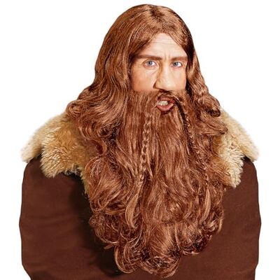W WIDMANN MILANO Party Fashion Générique Pe261 pruik met baard en snor Viking, Eén maat W WIDMANN MILANO Party Fashion Générique Pe261 pruik met baard en snor Viking, Eén maat