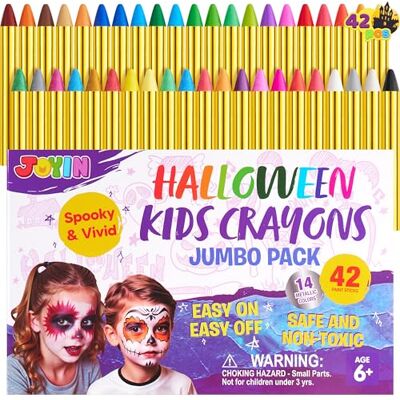 Spooktacular Creations Halloween make-upset voor kinderen, 42 kleurpotloden, lichaamsverf, verjaardagsspeelgoed, make-up, feestbenodigdheden, cadeaus voor kinderen Spooktacular Creations Halloween make-upset voor kinderen, 42 kleurpotloden, lichaamsverf, verjaardagsspeelgoed, make-up, feestbenodigdheden, cadeaus voor kinderen