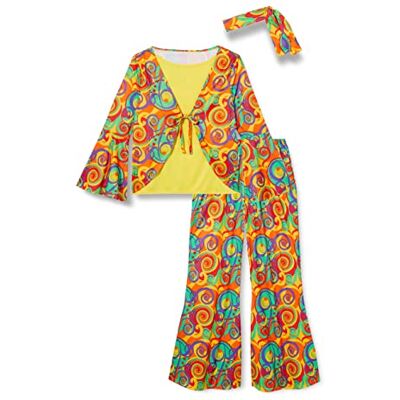 amscan -9907007 Hippy Woman kostuum, 9907007, meerkleurig, 14-16 amscan -9907007 Hippy Woman kostuum, 9907007, meerkleurig, 14-16