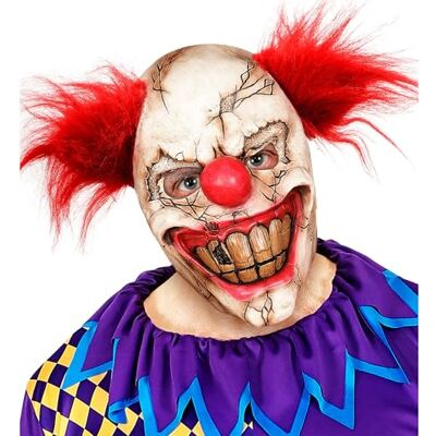 W WIDMANN MILANO Party Fashion KILLER CLOWN HALF Face Mask with Hair" - W WIDMANN MILANO Party Fashion KILLER CLOWN HALF Face Mask with Hair" -