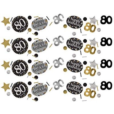 amscan Gouden confetti voor de 80e verjaardag, 34 g amscan Gouden confetti voor de 80e verjaardag, 34 g