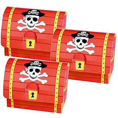 amscan 399900 schatkist, 8 stuks, karton voor kleine piraten, oranje amscan 399900 schatkist, 8 stuks, karton voor kleine piraten, oranje