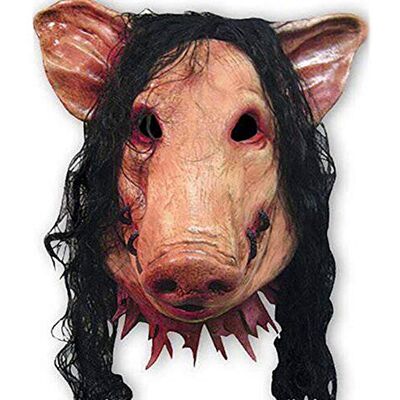 XGOPTS Uniseks Halloween latex masker varkenskop met haar dieren varken horror griezelig accessoire kostuum kostuum voor maskerade carnaval cosplay party XGOPTS Uniseks Halloween latex masker varkenskop met haar dieren varken horror griezelig accessoire kostuum kostuum voor maskerade carnaval cosplay party