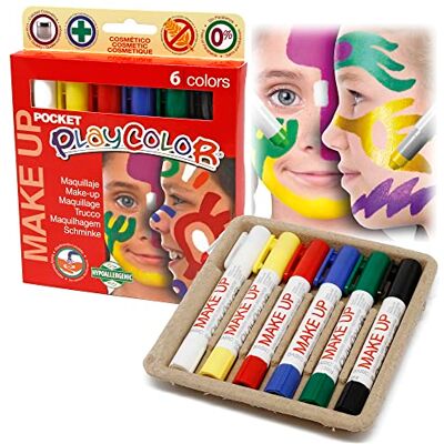 Playcolor 01001 Make-upsticks zonder parabenen, 10 g, make-up up, basic zak, 6 verschillende kleuren Playcolor 01001 Make-upsticks zonder parabenen, 10 g, make-up up, basic zak, 6 verschillende kleuren