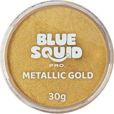 Blue Squid PRO Gezichtsverf, professionele verf op waterbasis voor unieke taart, SFX-make-up voor kinderen en volwassenen, Halloween-verf voor kinderen en kinderen, metallic goud Blue Squid PRO Gezichtsverf, professionele verf op waterbasis voor unieke taart, SFX-make-up voor kinderen en volwassenen, Halloween-verf voor kinderen en kinderen, metallic goud