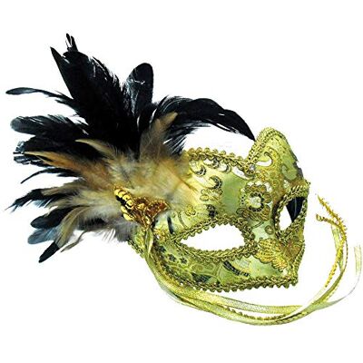 Bristol Novelty EM393 Gevlochten oogmasker voor dames, goud, eenheidsmaat Bristol Novelty EM393 Gevlochten oogmasker voor dames, goud, eenheidsmaat