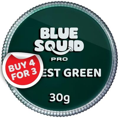 Blue Squid PRO Professionele gezichtsverf op waterbasis voor unieke taart, SFX make-up voor kinderen en volwassenen, Halloween-verf voor kinderen en kinderen, bosgroen, 30 g Blue Squid PRO Professionele gezichtsverf op waterbasis voor unieke taart, SFX make-up voor kinderen en volwassenen, Halloween-verf voor kinderen en kinderen, bosgroen, 30 g