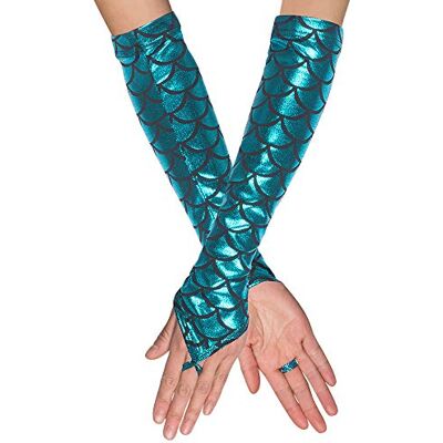 Boland 51027 Zeemeermin handschoenen voor volwassenen, één maat, schubbenpatroon, onderwaterwereld, accessoires, themafeest, carnaval Boland 51027 Zeemeermin handschoenen voor volwassenen, één maat, schubbenpatroon, onderwaterwereld, accessoires, themafeest, carnaval