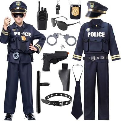 Spooktacular Creations Spooktacular Politieagentenkostuum voor kinderen (jongens) in hoogwaardige donkere stijl voor evenementen, feestjes en andere evenementen met het thema politie. Spooktacular Creations Spooktacular Politieagentenkostuum voor kinderen (jongens) in hoogwaardige donkere stijl voor evenementen, feestjes en andere evenementen met het thema politie.