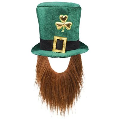 Boland 44907 Leprechaun hoed, groene elf, met baard, pet, hoofddeksel, Ierland, St. Patrick, geluksbrenger, carnaval, themafeest Boland 44907 Leprechaun hoed, groene elf, met baard, pet, hoofddeksel, Ierland, St. Patrick, geluksbrenger, carnaval, themafeest
