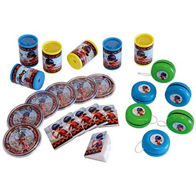 amscan 9902882 Partygeschenkenset Miraculous, 24 delen, 6 caleidoscopen, 6 Jo-Jos, 6 geduld spellen, 6 notitieboeken, cadeautje amscan 9902882 Partygeschenkenset Miraculous, 24 delen, 6 caleidoscopen, 6 Jo-Jos, 6 geduld spellen, 6 notitieboeken, cadeautje