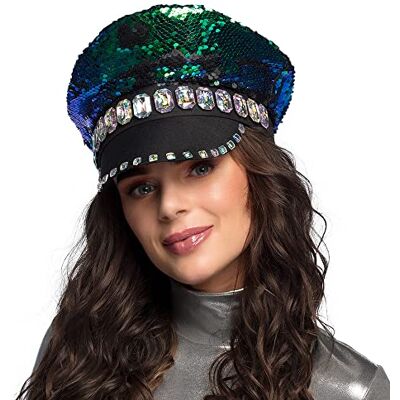Boland Festivalmuts, Rockstar paillettenhoed, kapsel, kostuumaccessoire voor CSD, carnaval en themafeest Boland Festivalmuts, Rockstar paillettenhoed, kapsel, kostuumaccessoire voor CSD, carnaval en themafeest