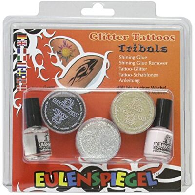 Eulenspiegel 730034 Tribals XL glitter tattooset, carnaval, Halloween, themafeest Eulenspiegel 730034 Tribals XL glitter tattooset, carnaval, Halloween, themafeest
