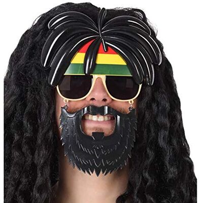 ATOSA -62906 Jamaicaanse bril met dreadlocks en baard (62906) ATOSA -62906 Jamaicaanse bril met dreadlocks en baard (62906)