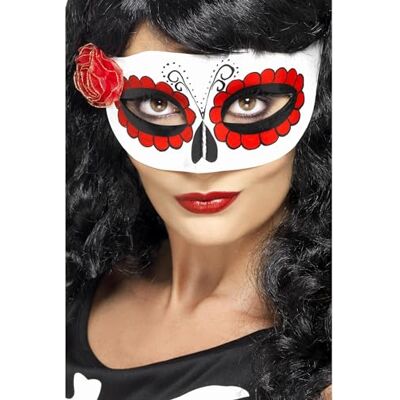 Smiffys Mexicaans Dag van de Doden Masker met roos Smiffys Mexicaans Dag van de Doden Masker met roos