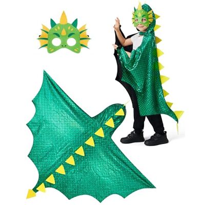 Spooktacular Creations Halloween cape met dinosauruscapuchon voor kinderen, uniseks, 3 jaar (3-4 jaar) Spooktacular Creations Halloween cape met dinosauruscapuchon voor kinderen, uniseks, 3 jaar (3-4 jaar)
