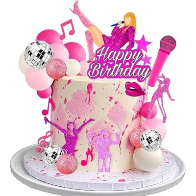 Shamoparty Happy Birthday Lady Taartdecoratie, make-up, meisjes, taartdecoratie, disco, cupcake-toppers, verjaardagstaartdecoratie Shamoparty Happy Birthday Lady Taartdecoratie, make-up, meisjes, taartdecoratie, disco, cupcake-toppers, verjaardagstaartdecoratie