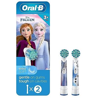 Oral-B Extra zachte vervangende borstelkoppen voor kinderen met Disney Frozen 2 stuks Kids 3+ Oral-B Extra zachte vervangende borstelkoppen voor kinderen met Disney Frozen 2 stuks Kids 3+
