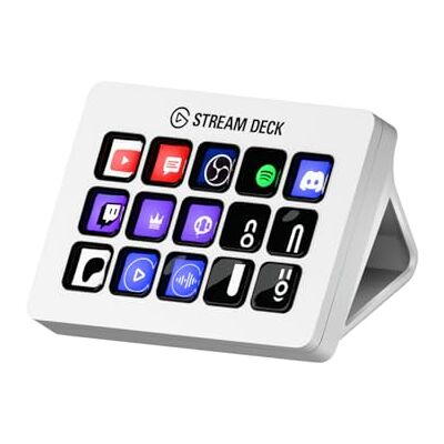 Elgato Stream Deck MK.2 wit Studio-controller, 15 macro-toetsen, activeren van acties in toepassingen en software zoals OBS, Twitch, YouTube en andere, compatibel met Mac en pc Elgato Stream Deck MK.2 wit Studio-controller, 15 macro-toetsen, activeren van acties in toepassingen en software zoals OBS, Twitch, YouTube en andere, compatibel met Mac en pc