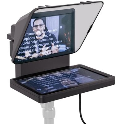 Elgato Prompter Teleprompter met geïntegreerd scherm voor YouTube, Twitch, Zoom, MS Teams en meer, ondersteunt DSLR-camera's/webcam/smartphone, Drag & Drop scherm, werkt Elgato Prompter Teleprompter met geïntegreerd scherm voor YouTube, Twitch, Zoom, MS Teams en meer, ondersteunt DSLR-camera's/webcam/smartphone, Drag & Drop scherm, werkt