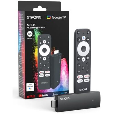 Strong SRT41 TV Stick 4K UHD Stick HDMI Google TV Google Play Store Netflix Prime Video Disney+ YouTube Chromecast Strong SRT41 TV Stick 4K UHD Stick HDMI Google TV Google Play Store Netflix Prime Video Disney+ YouTube Chromecast