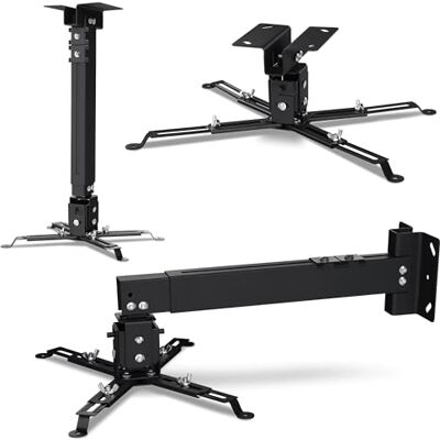 Overmax Ceiling Mount beamer houder tot 20 kg, verstelbare lengte, hoeklint verstelbaar tot 25 graden gemaakt, van staal, wand- en plafondmontage, lichte en stabiele constructie (BLACK) Overmax Ceiling Mount beamer houder tot 20 kg, verstelbare lengte, hoeklint verstelbaar tot 25 graden gemaakt, van staal, wand- en plafondmontage, lichte en stabiele constructie (BLACK)