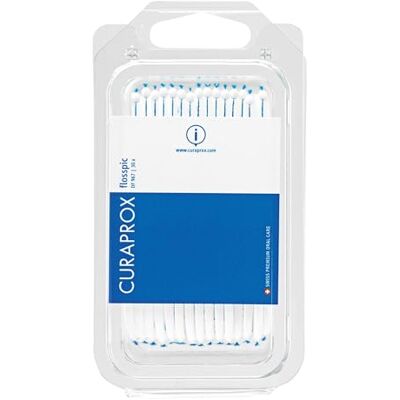 Curaprox Flosspic DF 967 Tandstokers en tandzijde van microvezel met veiligheidsgreep, 30 stuks Curaprox Flosspic DF 967 Tandstokers en tandzijde van microvezel met veiligheidsgreep, 30 stuks