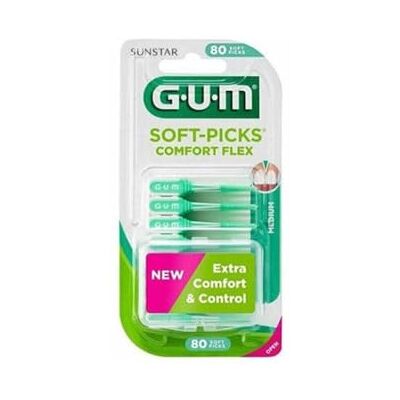GUM Soft-Picks Comfort Flex Cool Mint Medium, 80 opzetborstels GUM Soft-Picks Comfort Flex Cool Mint Medium, 80 opzetborstels