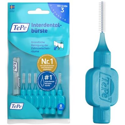 TePe 8 stuks interdentale borstels (0,60 mm, blauw) TePe 8 stuks interdentale borstels (0,60 mm, blauw)