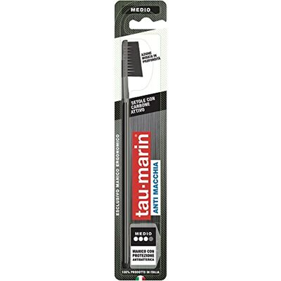 tau-marin Tandenborstel, professioneel, zwart, anti-vlek, antibacteriële bescherming, 100% Made in Italy tau-marin Tandenborstel, professioneel, zwart, anti-vlek, antibacteriële bescherming, 100% Made in Italy