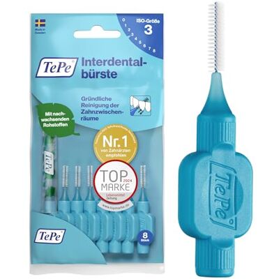 TePe 8 stuks interdentale borstels (0,60 mm, blauw) TePe 8 stuks interdentale borstels (0,60 mm, blauw)